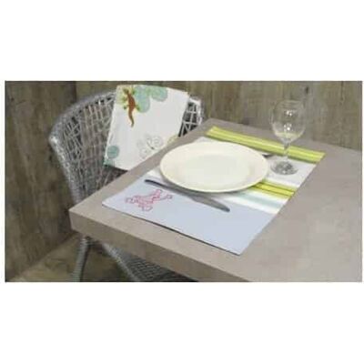ATELIER DE LA DECO 2 Sets de table rayé avec grenouille - - Publicité ATELIER DE LA DECO 2 Sets de table rayé avec grenouille - - Publicité