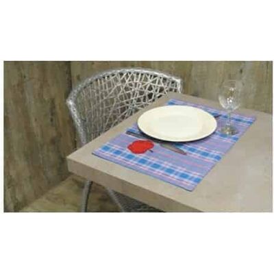 ATELIER DE LA DECO 2 Sets de table carreaux bleu pomme rouge - - Publicité ATELIER DE LA DECO 2 Sets de table carreaux bleu pomme rouge - - Publicité