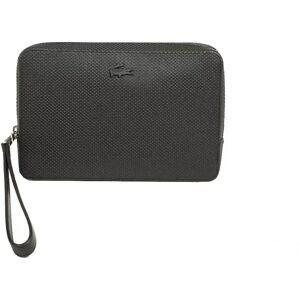 Lacoste Sacoche pochette en cuir portée main Chantaco, Lacoste Noir