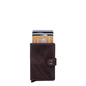 Secrid Porte-cartes en aluminium et cuir Miniwallet - 6 cartes Chocolat