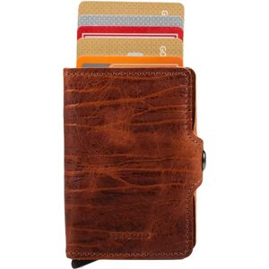 Secrid Porte-carte aluminium et cuir Twinwallet - 12 cartes Marron