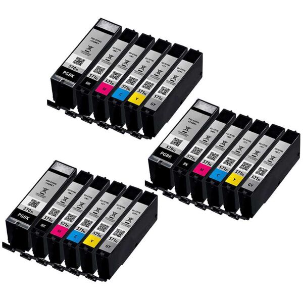 Compatible Canon PIXMA MG7750, Pack cartouches pour 570XL+571XL - 6 couleurs (dont grise)