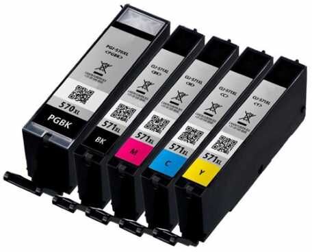 Compatible Canon PIXMA TS5050, Pack cartouches pour 570XL+571XL - 5 couleurs