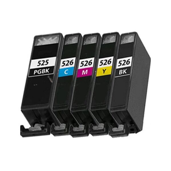 Compatible Canon PGI-525 / CLI-526 - Pack 5 cartouches d'encre - 5 couleurs