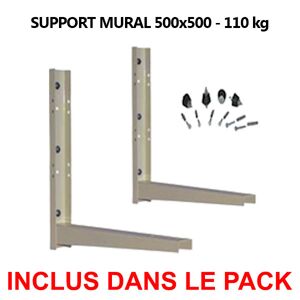 AGFRI Jeu de supports équerre mural 500 mm 110 kg