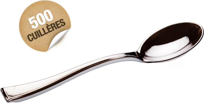 500 cuillères en plastique rigide métallisé 17 cm 500 cuillères en plastique rigide métallisé 17 cm