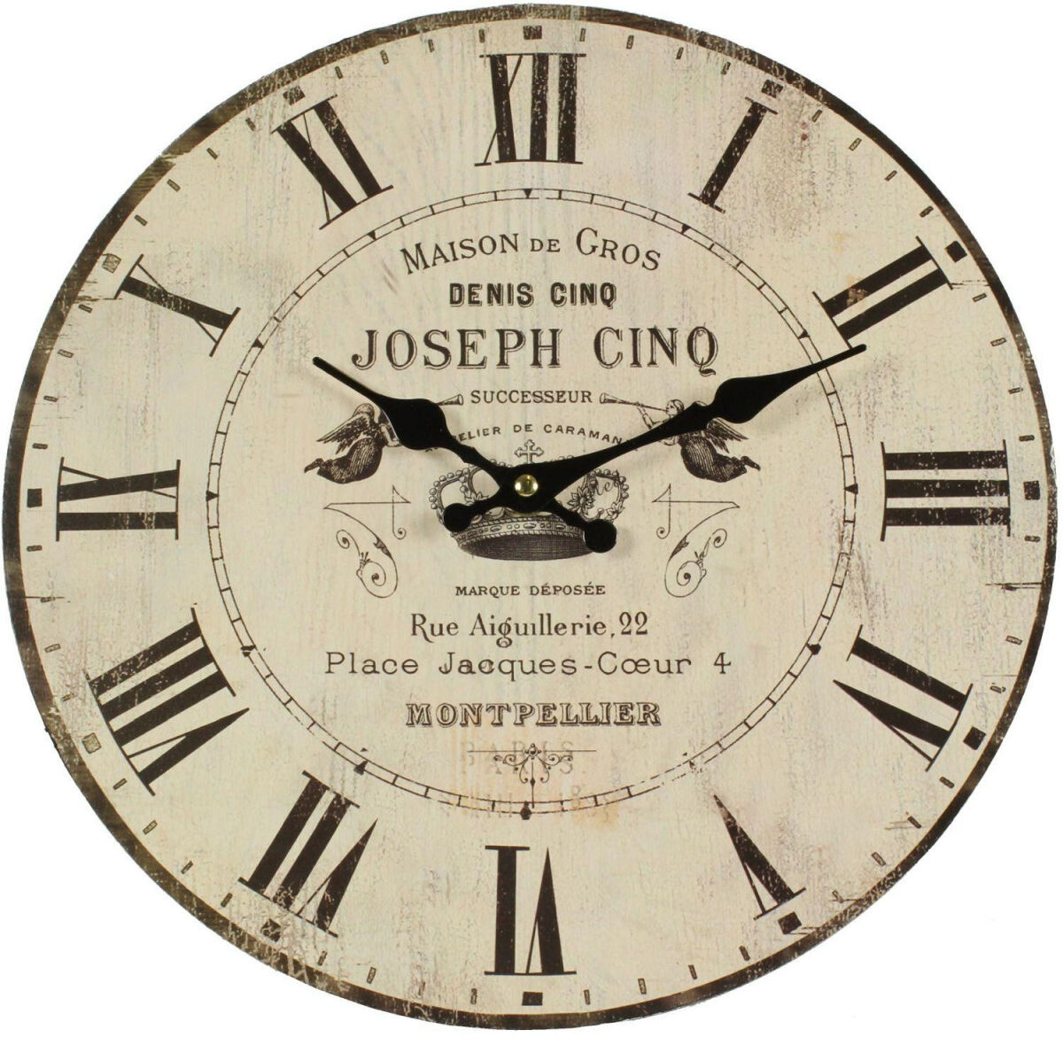 Décoration d'Autrefois Horloge Ancienne Murale Maison De Gros 34cm - Bois - Blanc Décoration d'Autrefois Horloge Ancienne Murale Maison De Gros 34cm - Bois - Blanc