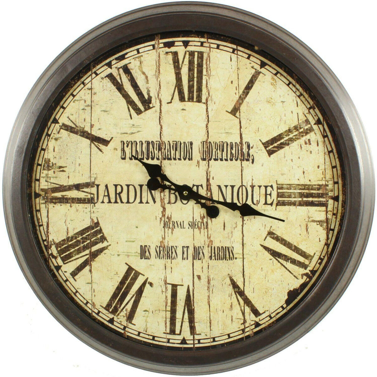 Décoration d'Autrefois Grande Horloge Ancienne Murale Jardin Botanique 70cm - Fer - Marron Décoration d'Autrefois Grande Horloge Ancienne Murale Jardin Botanique 70cm - Fer - Marron