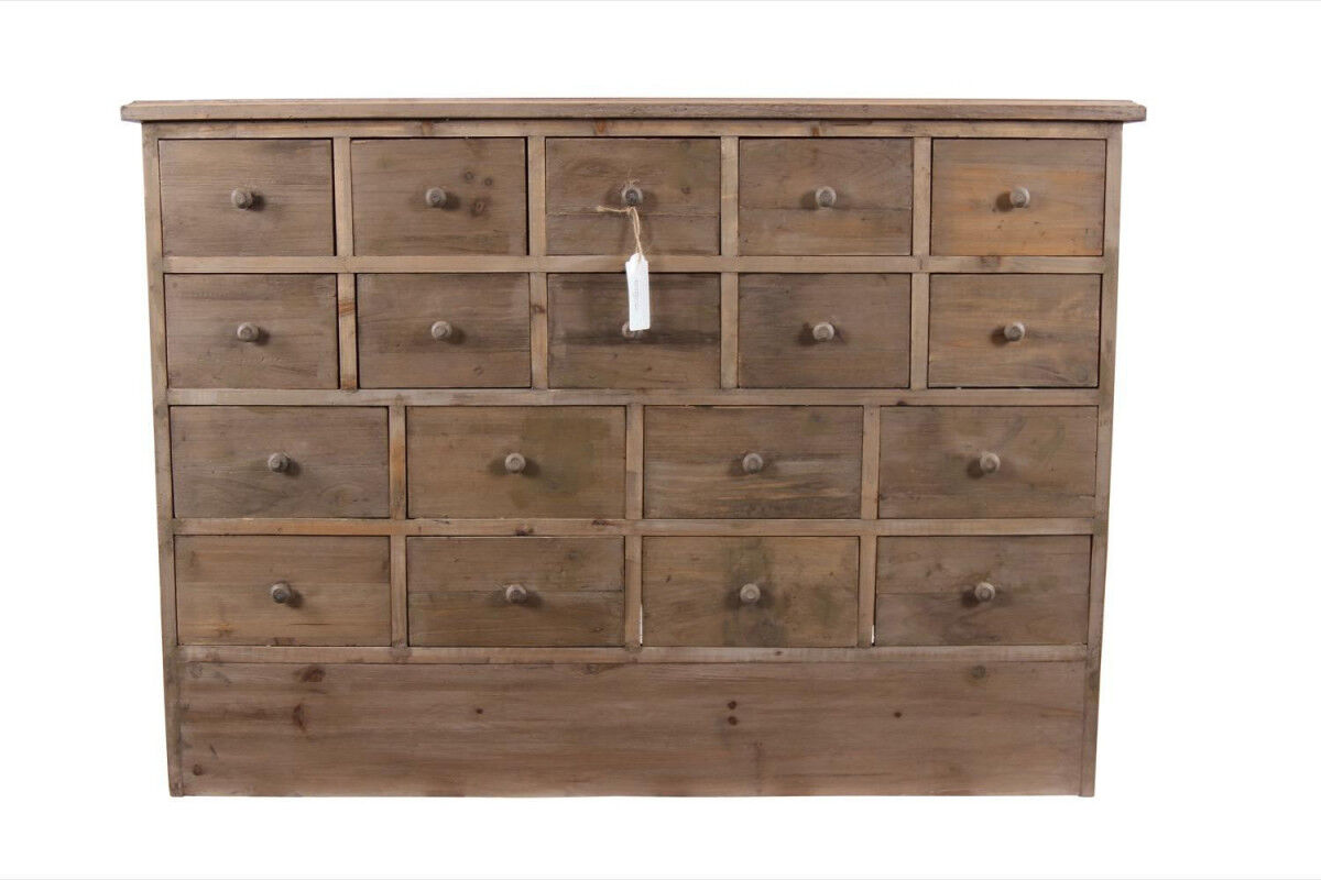 Décoration d'Autrefois Meuble Semainier Chiffonnier Grainetier Bois 18 Tiroirs 120x35x85cm - Marron Décoration d'Autrefois Meuble Semainier Chiffonnier Grainetier Bois 18 Tiroirs 120x35x85cm - Marron
