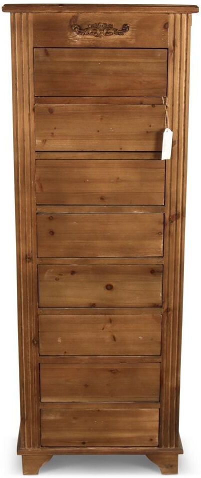 Décoration d'Autrefois Meuble Semainier Chiffonnier Grainetier Bois 8 Tiroirs Nu 54.5x33x146.5cm - Marron Décoration d'Autrefois Meuble Semainier Chiffonnier Grainetier Bois 8 Tiroirs Nu 54.5x33x146.5cm - Marron