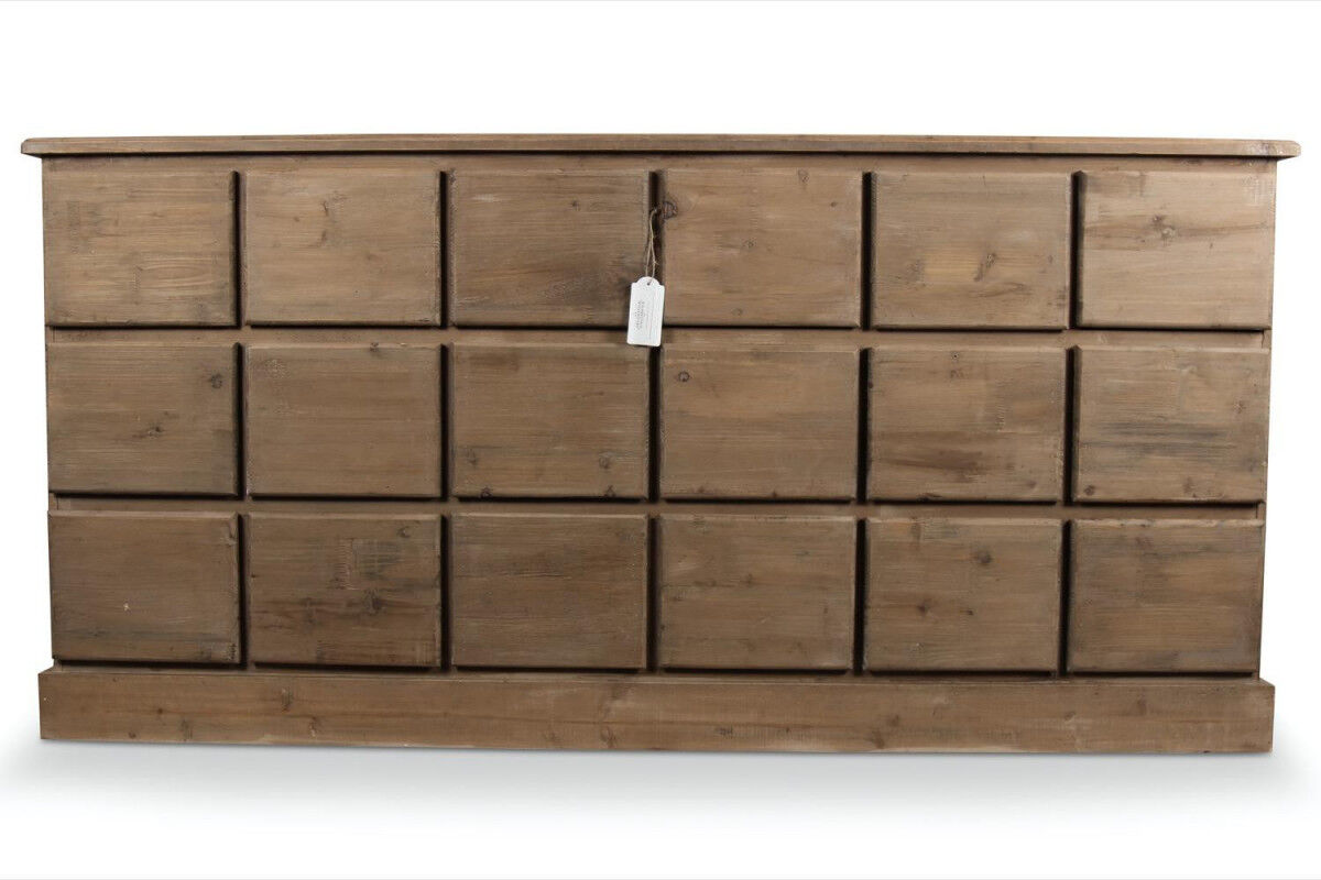 Décoration d'Autrefois Meuble Semainier Chiffonnier Grainetier Bois 18 Tiroirs Nu 170x50x83cm - Marron Décoration d'Autrefois Meuble Semainier Chiffonnier Grainetier Bois 18 Tiroirs Nu 170x50x83cm - Marron