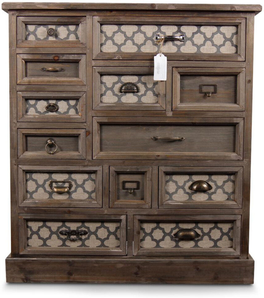 Décoration d'Autrefois Meuble Semainier Chiffonnier Grainetier Bois 13 Tiroirs 87x32x96.5cm - Marron Décoration d'Autrefois Meuble Semainier Chiffonnier Grainetier Bois 13 Tiroirs 87x32x96.5cm - Marron