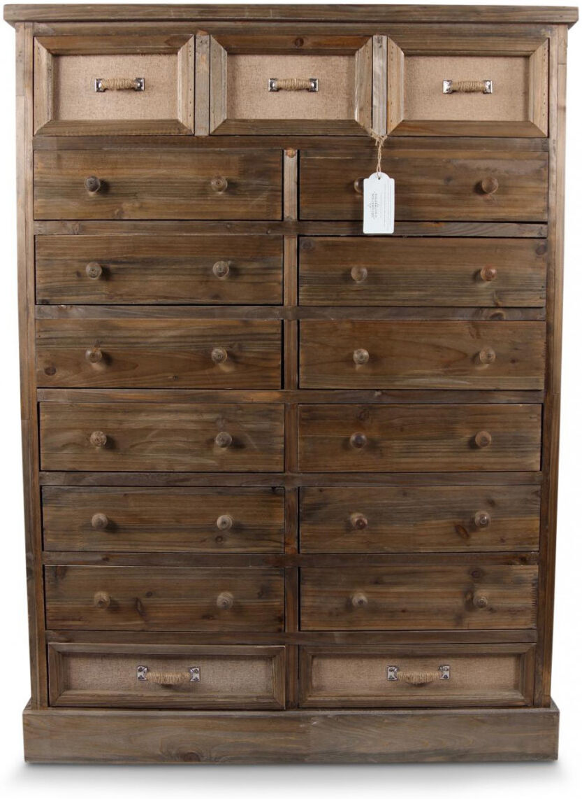 Décoration d'Autrefois Meuble Semainier Chiffonnier Grainetier Bois 17 Tiroirs 86x33.5x117.5cm - Marron Décoration d'Autrefois Meuble Semainier Chiffonnier Grainetier Bois 17 Tiroirs 86x33.5x117.5cm - Marron