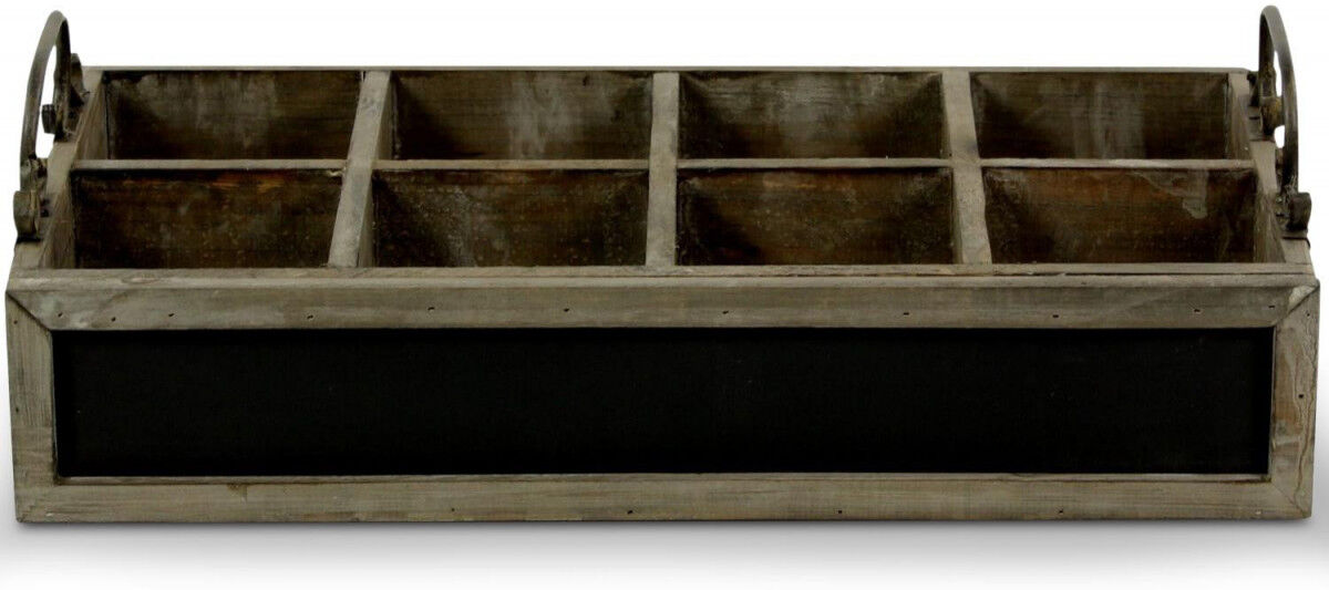 Décoration d'Autrefois Plateau Rangement Bois 46x24.5x15cm - Marron Décoration d'Autrefois Plateau Rangement Bois 46x24.5x15cm - Marron