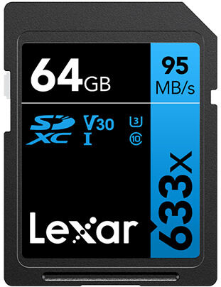 Lexar Carte SDXC 64GB Professional UHS-1 V30 U3 (633x) Lexar Carte SDXC 64GB Professional UHS-1 V30 U3 (633x)