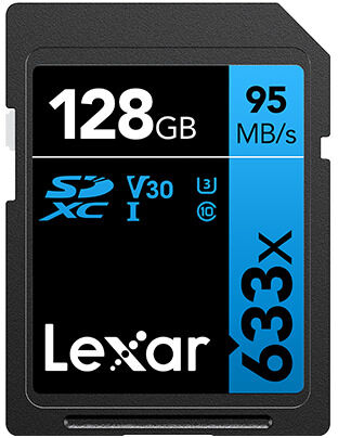 Lexar Carte SDXC 128GB Professional UHS-1 V30 U3 (633x) Lexar Carte SDXC 128GB Professional UHS-1 V30 U3 (633x)