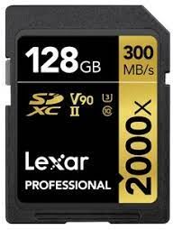 Lexar Carte SDXC 128GB Professional UHS-II (2000x) V2 Lexar Carte SDXC 128GB Professional UHS-II (2000x) V2