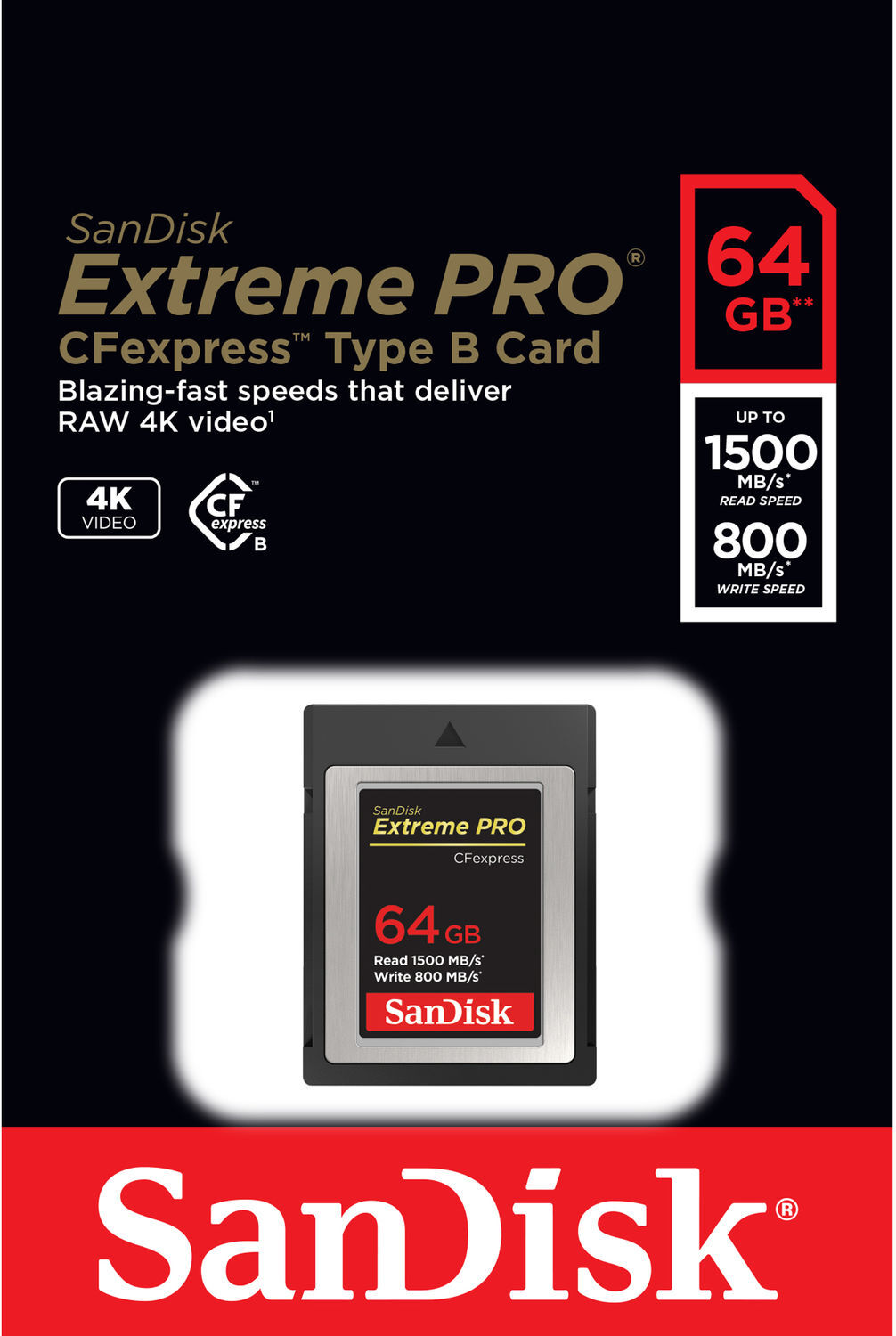 SanDisk Carte CFexpress Extreme Pro 64GB 1500/800Mb/s (XQD) SanDisk Carte CFexpress Extreme Pro 64GB 1500/800Mb/s (XQD)