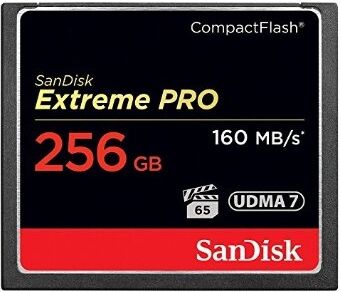 SanDisk Carte Compact Flash Extreme Pro 256GB 160 MB/s SanDisk Carte Compact Flash Extreme Pro 256GB 160 MB/s