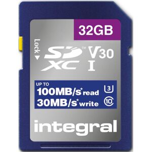 INTEGRAL Carte SD 32GB Classe 10 UHS-I V30 R100 MB/s