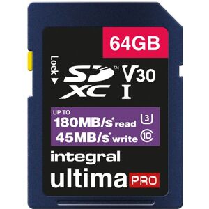 INTEGRAL Carte SD 64 GB Classe 10 UHS- V30 A2 R180/W45 MB/s