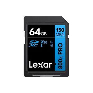 Lexar Carte SDXC PRO 64GB UHS-1 V30 Serie Blue (800x)