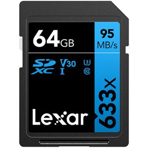 Lexar Carte SDXC 64GB UHS-I V30 Serie Blue (800x)