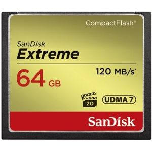 SanDisk Carte Compact Flash Extreme 64GB (120/85MB/s) - Publicité