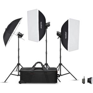 GODOX MS300V-D Kit de 3 Flash de Studio (avec Support et accessoires)