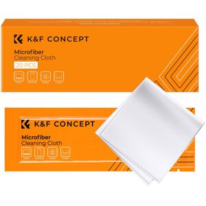 K&F Concept Pack de 20 Chiffons Microfibres 15x15 Blanc