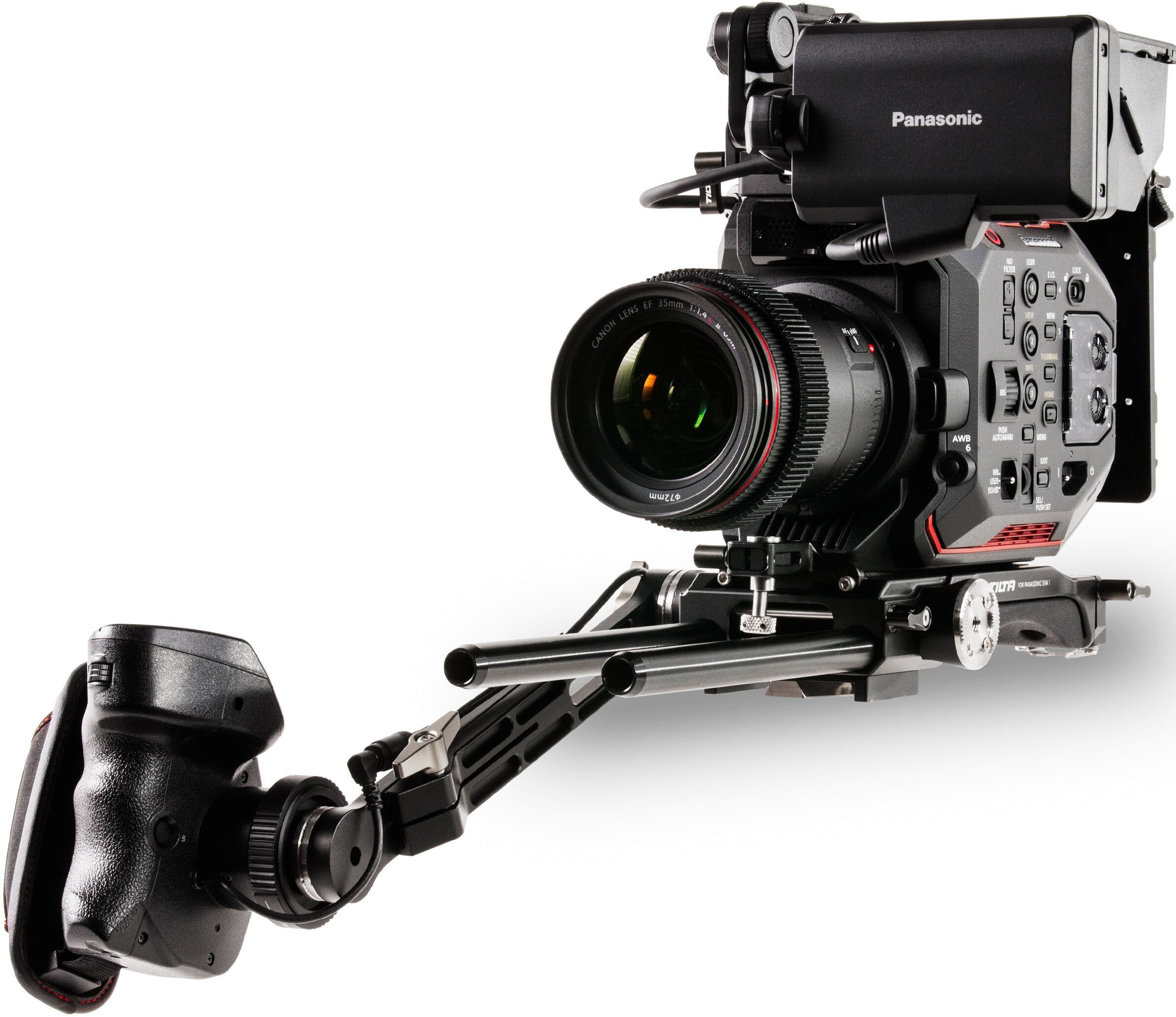 TILTA Rig & Plaque de Batterie pour Caméra Panasonic EVA1 TILTA Rig & Plaque de Batterie pour Caméra Panasonic EVA1