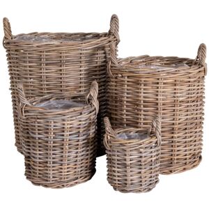 House Nordic Caor - Lot de 4 paniers en rotin - Couleur - Naturel