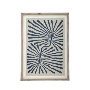 Bloomingville Tily - Affiche en papier encadrée en bois - Couleur - Bleu, Dimensions - 50x70 cm