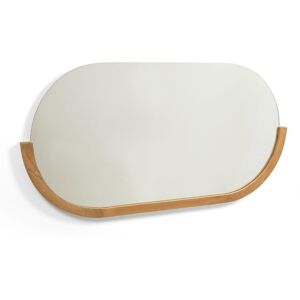 Kave Home Rokia - Miroir ovale en bois 90x55cm - Couleur - Bois clair