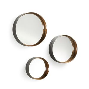 Kave Home Wilton - 3 miroirs métal doré - Couleur - Noir