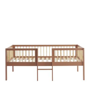 No name Sasha - Cadre de lit pour enfant avec échelle en bois 90x190cm - Couleur - Terracotta