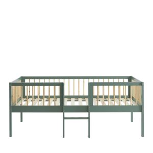 No name Sasha - Cadre de lit pour enfant avec échelle en bois 90x190cm - Couleur - Vert