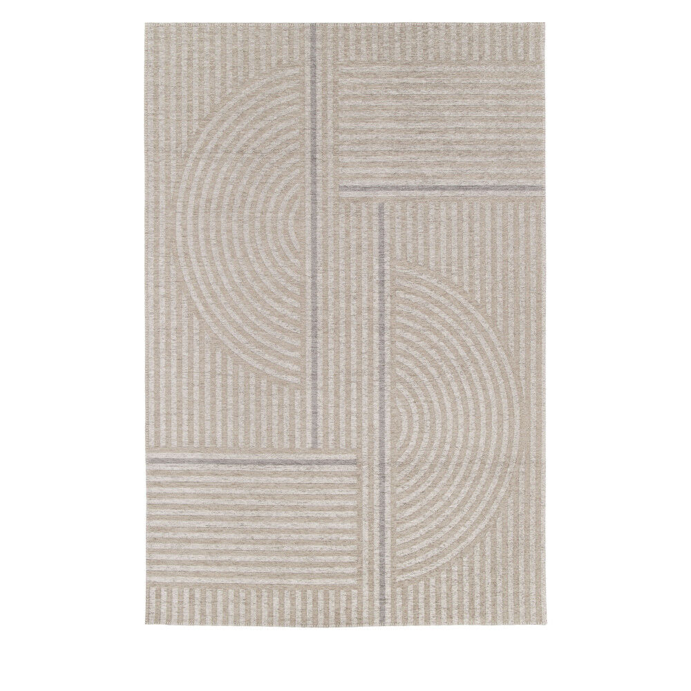 No name Tonga - Tapis contemporain à motif géométrique - Couleur - Beige, Dimensions - 160x230 cm