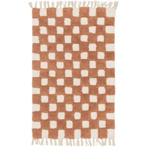 No name Dam - Tapis damier rouille - Couleur - Rouille, Dimensions - 200x290 cm