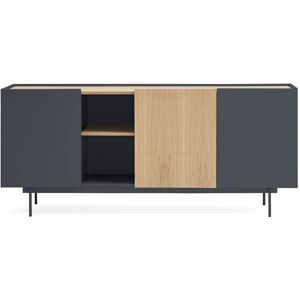 Teulat Otto - Buffet 3 portes, 3 tiroirs en bois L180 cm - Couleur - Gris anthracite