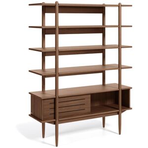 Kave Home Carolin - Bibliothèque en bois H169cm - Couleur - Bois foncé