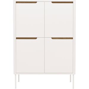 Tenzo Switch - Buffet haut en bois 4 portes H128cm - Couleur - Blanc