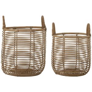 Bloomingville Lyng - Lot de 2 paniers en rotin - Couleur - Naturel