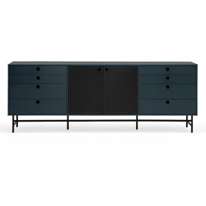 Teulat Punto - Buffet en bois 2 portes 8 tiroirs L212cm - Couleur - Bleu pétrole