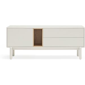 Teulat Corvo - Meuble tv 1 porte 1 niche et tiroir en bois L140cm - Couleur - Gris clair