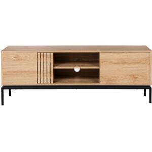 Drawer Krokom - Meuble TV 2 portes en bois et métal L150cm - Couleur - Bois clair