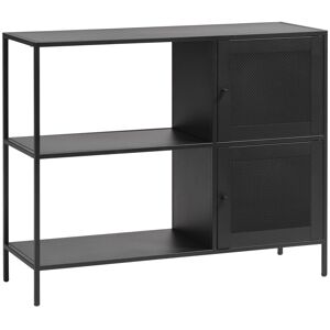 No name Abel - Buffet 2 portes, 2 niches en métal L100cm - Couleur - Noir