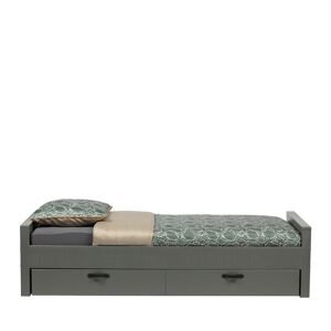 Woood Morris - Lit en pin massif 90x200cm - Couleur - Gris