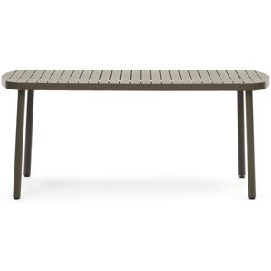 Kave Home Joncols - Table à manger de jardin aux bords arrondis en aluminium 180x90cm - Couleur - Vert