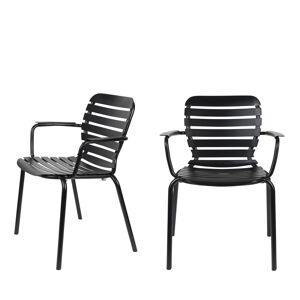 Zuiver Vondel - Lot de 2 fauteuils de jardin en métal - Couleur - Noir